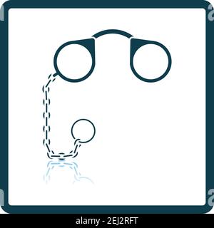 Pince-Nez Icon. Square Shadow Reflection Design. Vector Illustration. Stock Vector