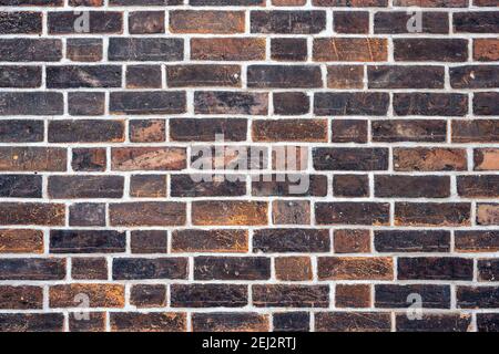 Background from a dark red brick wall Stock Photo