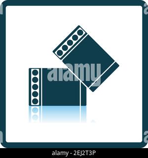 Business Cufflink Icon. Square Shadow Reflection Design. Vector Illustration. Stock Vector