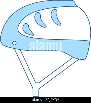 Climbing Helmet Icon. Thin Line With Blue Fill Design. Vector Illustration. Stock Vector