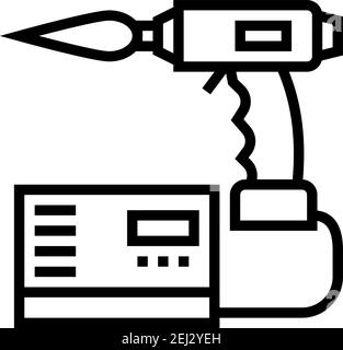 manual arc welding line icon vector illustration Stock Vector