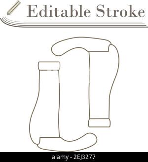 Bike Grips Icon. Editable Stroke Simple Design. Vector Illustration. Stock Vector