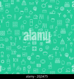 Simple Food and Drink Icon Seamless Pattern Background. Vector Illustration Stock Vector