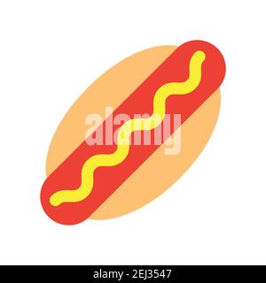 Hot Dog Simple food icon in trendy style isolated on white background for web apps and mobile concept. Vector Illustration. EPS10 Stock Vector