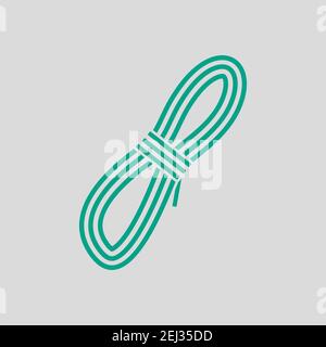 Climbing Rope Icon. Green on Gray Background. Vector Illustration. Stock Vector