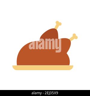 Fried chicken Simple food icon in trendy style isolated on white background for web apps and mobile concept. Vector Illustration. EPS10 Stock Vector