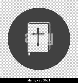Holly Bible Icon. Subtract Stencil Design on Tranparency Grid. Vector Illustration. Stock Vector
