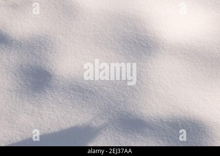 White background with fresh snow and shadows Stock Photo