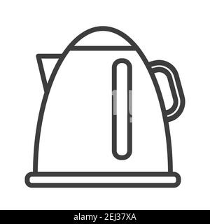 Electric kettle. Simple food icon in trendy line style isolated on white background for web apps and mobile concept. Vector Illustration. EPS10 Stock Vector