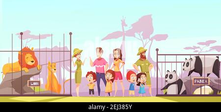 Background scene of zoo park with cage illustration Stock Vector Image ...