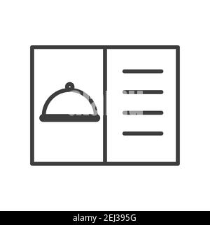 Menu for the restaurant. Simple food icon in trendy line style isolated on white background for web applications and mobile concepts. Vector illustrat Stock Vector