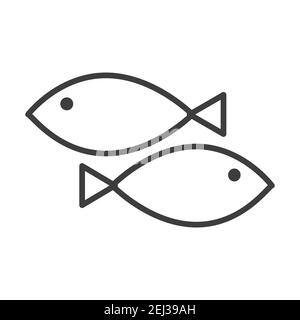 Fish line icon. Animal vector illustration isolated on white. Seafood  outline style design, designed for web and app. Eps 10., Stock vector