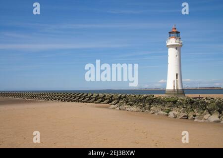 new brighton lighthouse on the wirral Stock Photo