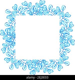 Eucalyprus frame, blue leaves for card  or invite Stock Vector