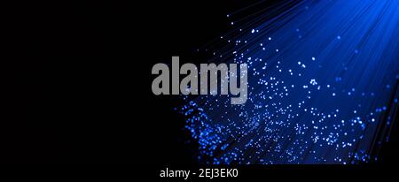 Fiber optics close up, fast internet background concept Stock Photo