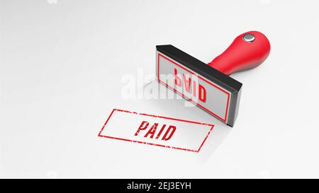 PAID rubber Stamp 3D rendering Stock Photo