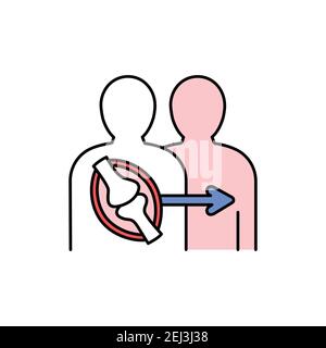 Joint transplant color line icon. Donor organ. Pictogram for web page, mobile app, promo. UI UX GUI design element. Editable stroke. Stock Vector