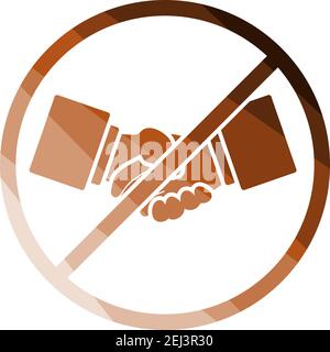 No Hand Shake Icon. Flat Color Ladder Design. Vector Illustration. Stock Vector