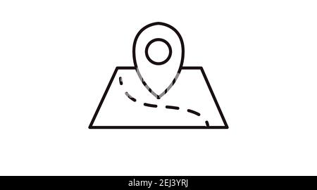 Map Icon. Vector Isolated Black and White Illustration of a Map Stock Vector