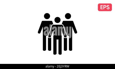 People Icon. Vector isolated illustration of three people together Stock Vector