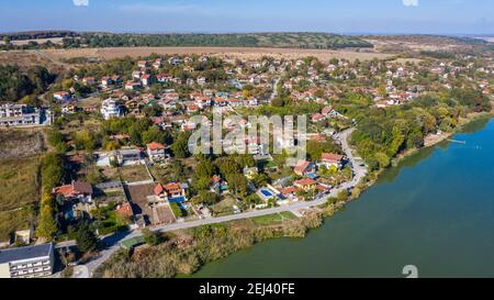 Aerial view of Nikolovo dam in Bulgaria Stock Photo