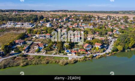 Aerial view of Nikolovo dam in Bulgaria Stock Photo