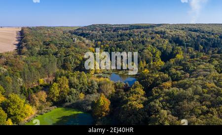 Aerial view of Nikolovo dam in Bulgaria Stock Photo