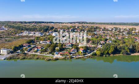 Aerial view of Nikolovo dam in Bulgaria Stock Photo