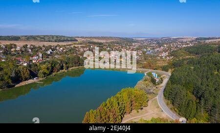 Aerial view of Nikolovo dam in Bulgaria Stock Photo