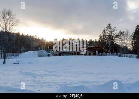 John Boyd Thacher State Park visitor center in the winter Stock Photo