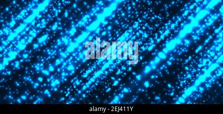 Abstract technology futuristic blue magic particles lines light sparkling glitter on dark background. Vector illustration Stock Vector