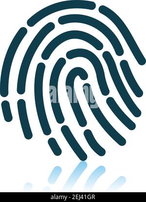 Fingerprint Icon. Shadow Reflection Design. Vector Illustration. Stock Vector