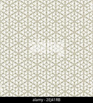 Japanese seamless Kumiko pattern in golden .Average thickness lines. Stock Vector