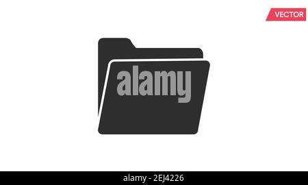 Folder Icon. Vector black and white isolated illustration of a folder Stock Vector
