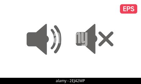 Vector sound icon, speaker sign on and off. Sound On and Sound OFF icon Stock Vector