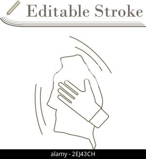 Wet Cleaning Icon. Editable Stroke Simple Design. Vector Illustration. Stock Vector