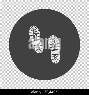 Boot Print Icon. Subtract Stencil Design on Tranparency Grid. Vector Illustration. Stock Vector