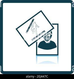 Photograph Evidence Icon. Square Shadow Reflection Design. Vector Illustration. Stock Vector