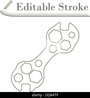 Bike Spanner Icon. Editable Stroke Simple Design. Vector Illustration. Stock Vector