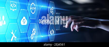 DevOps Methodology Development Operations agil programming technology concept. Stock Photo