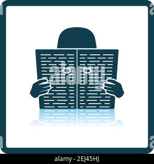 Newspaper Hole Icon. Square Shadow Reflection Design. Vector Illustration. Stock Vector