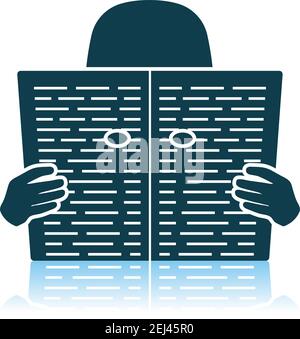 Newspaper Hole Icon. Shadow Reflection Design. Vector Illustration. Stock Vector