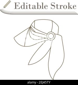 Business Woman Neck Scarf Icon. Editable Stroke Simple Design. Vector Illustration. Stock Vector