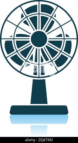 Electric Fan Icon. Shadow Reflection Design. Vector Illustration. Stock Vector