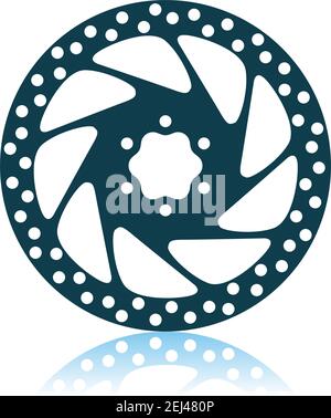 Bike Brake Disc Icon. Shadow Reflection Design. Vector Illustration. Stock Vector