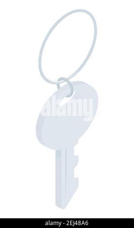 Key Isometric Icon sign. Vector Illustration isolated on white. Stock Vector