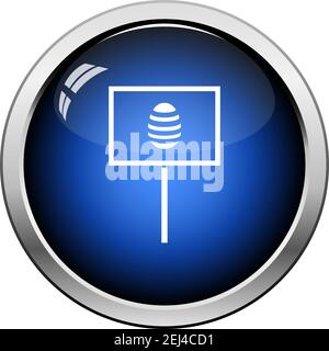 Easter Pointer With Egg Icon. Glossy Button Design. Vector Illustration. Stock Vector