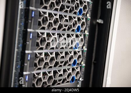 Server Hosts In a Hyperconverged Datacenter Environment Stock Photo