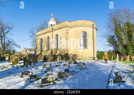 St Peter and St Pauls church Cherry Wilingham in winter Stock Photo