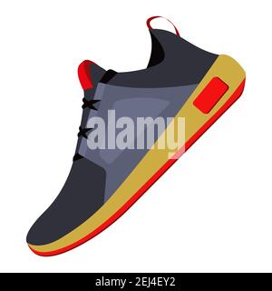 Shoes flat icon with bright colorful sneakers. Isolated on white background. Fashionable sneakers side view. Flat style. Vector illustration Stock Vector